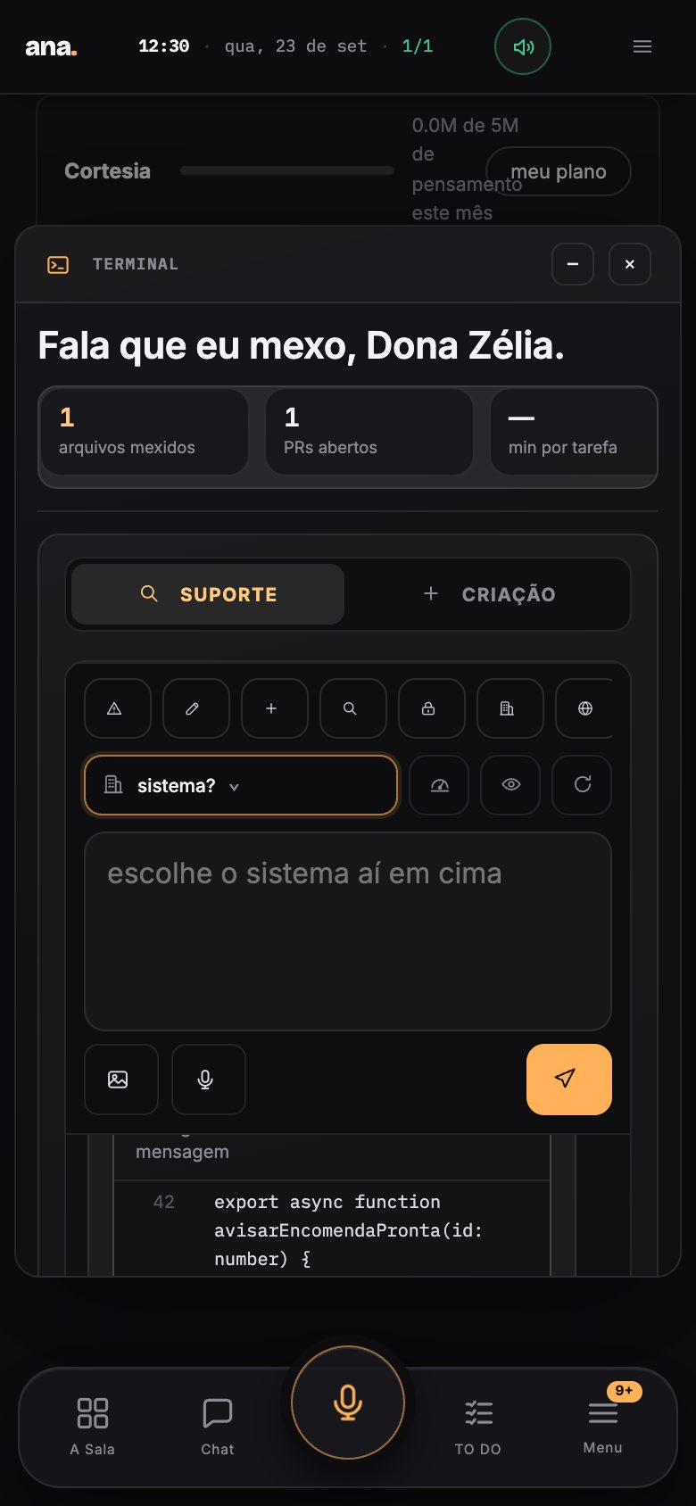 O Terminal também no celular