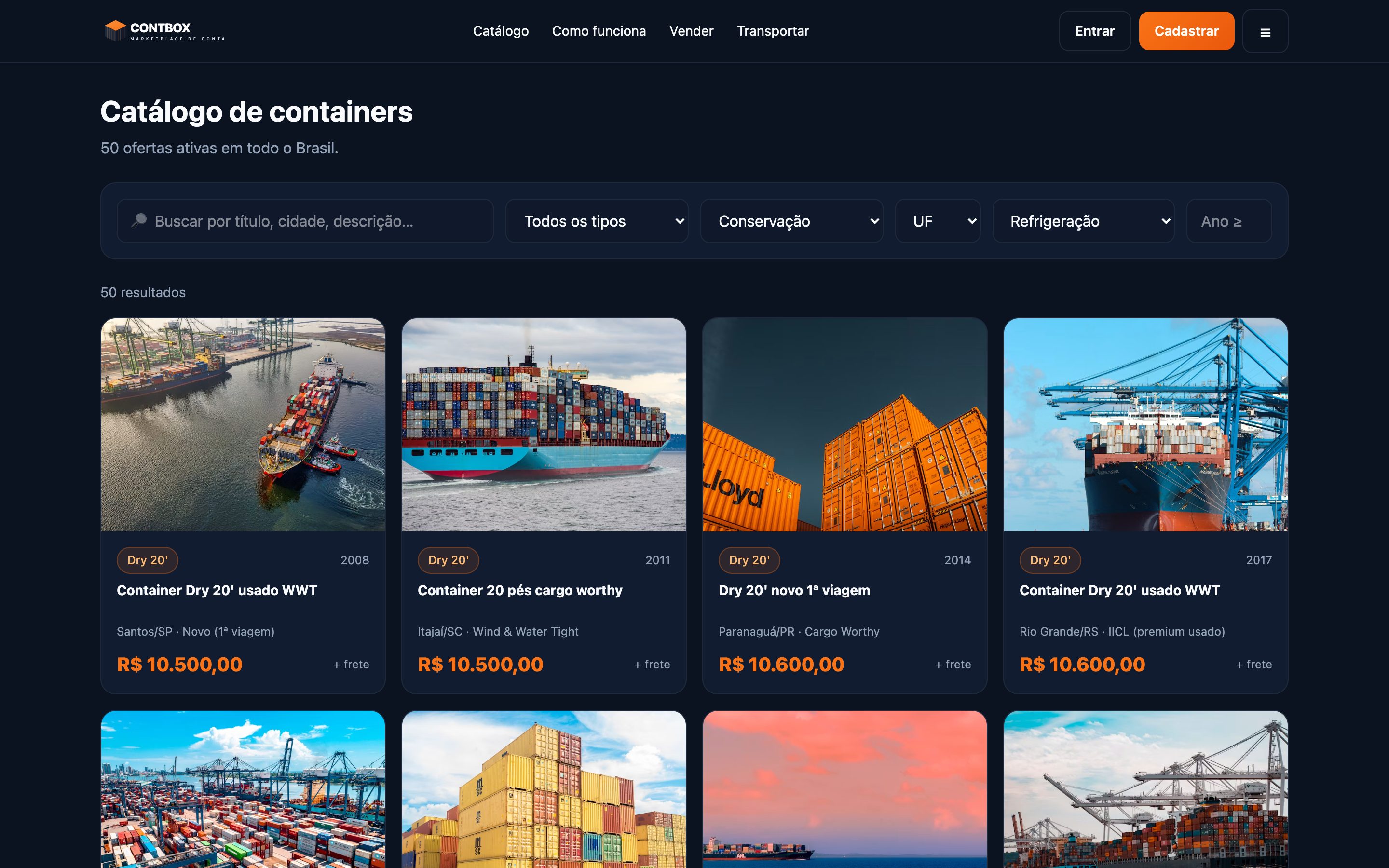 Catálogo de containers