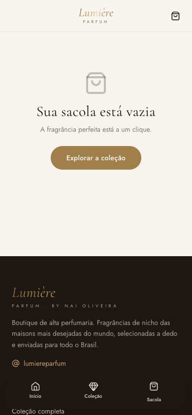 Sacola de compras, com PIX e cartão parcelado no fechamento