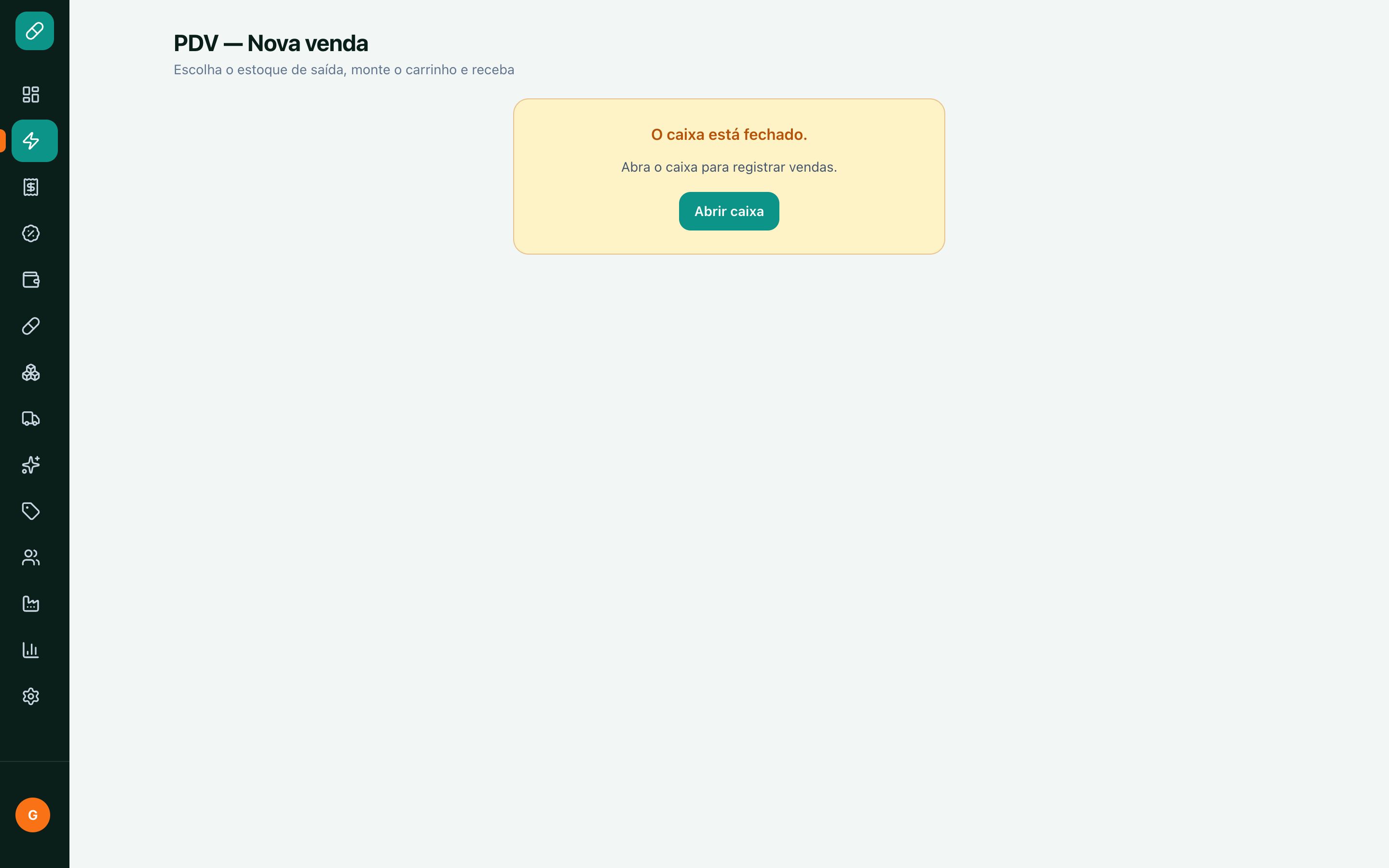 PDV com frete e recibo automático