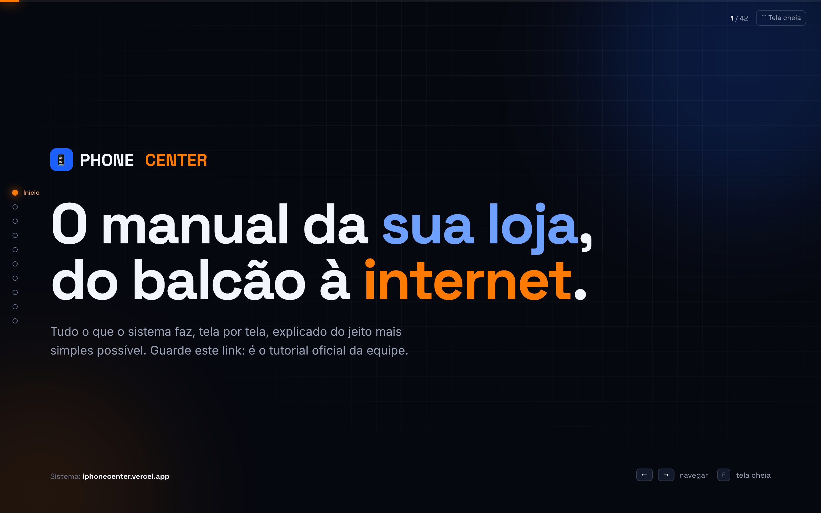 iPhone Center — tutorial do ERP