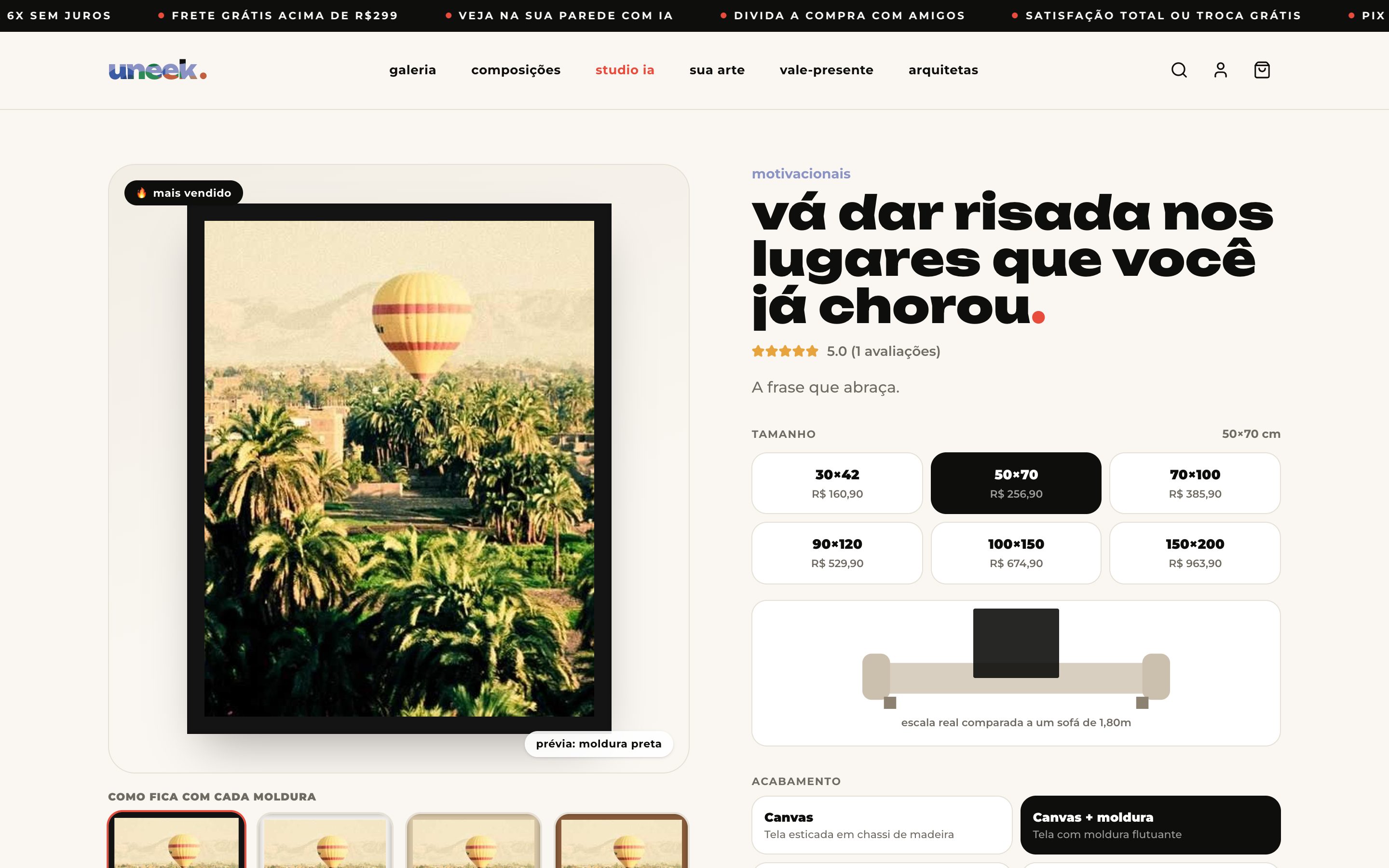 Página de produto com variações